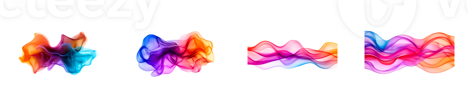 Abstract fluid art, multicolor smoke flow, modern design element, cut out transparent png