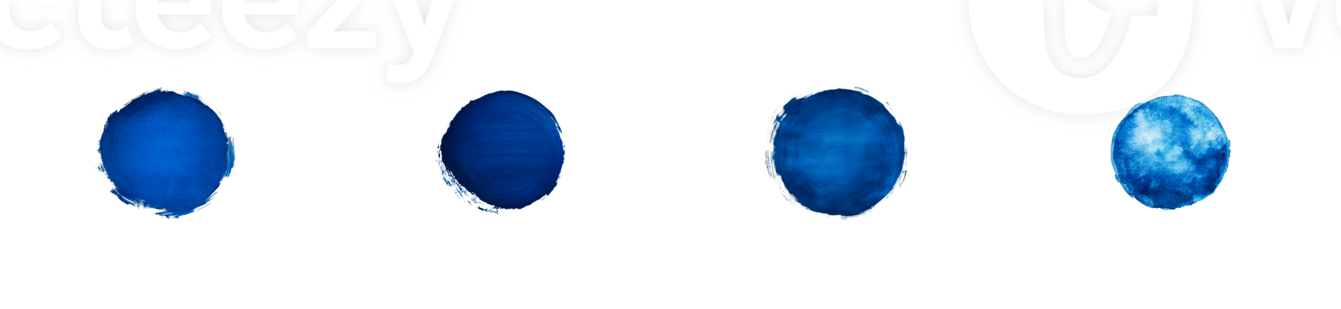Watercolor blue circle design background, paint splash art , cut out transparent png