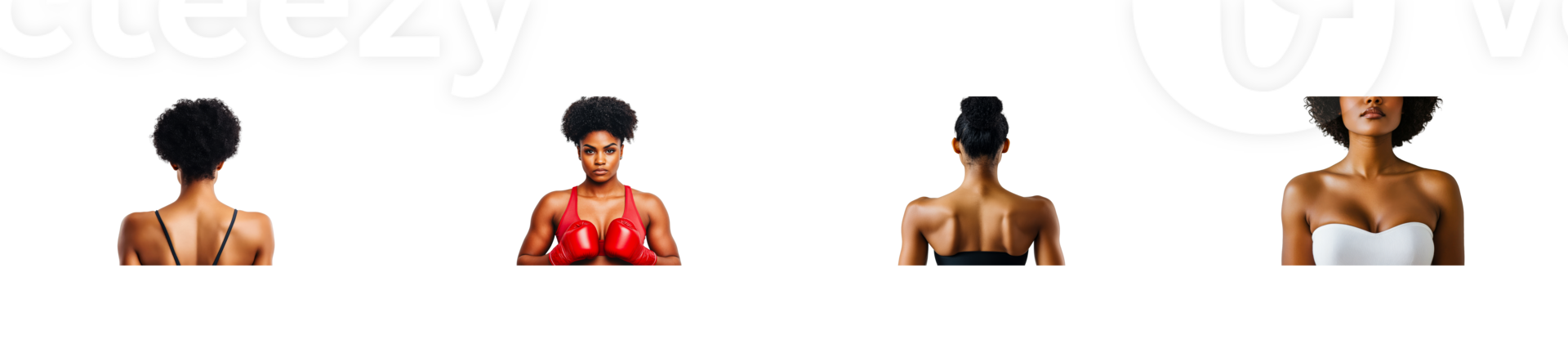 Confident, Strong, Diverse Women Posing, Torso Shot, cut out transparent png