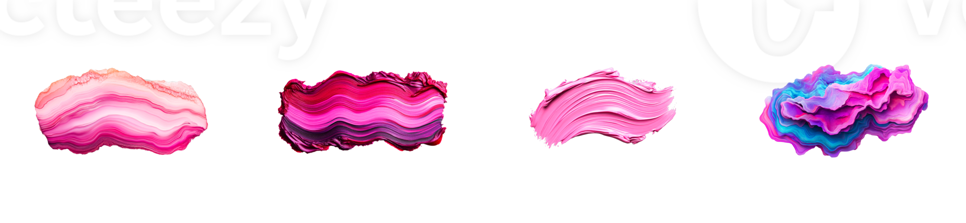 Colorful Abstract Shapes Art with Brush Strokes on Black Backdrop, cut out transparent png