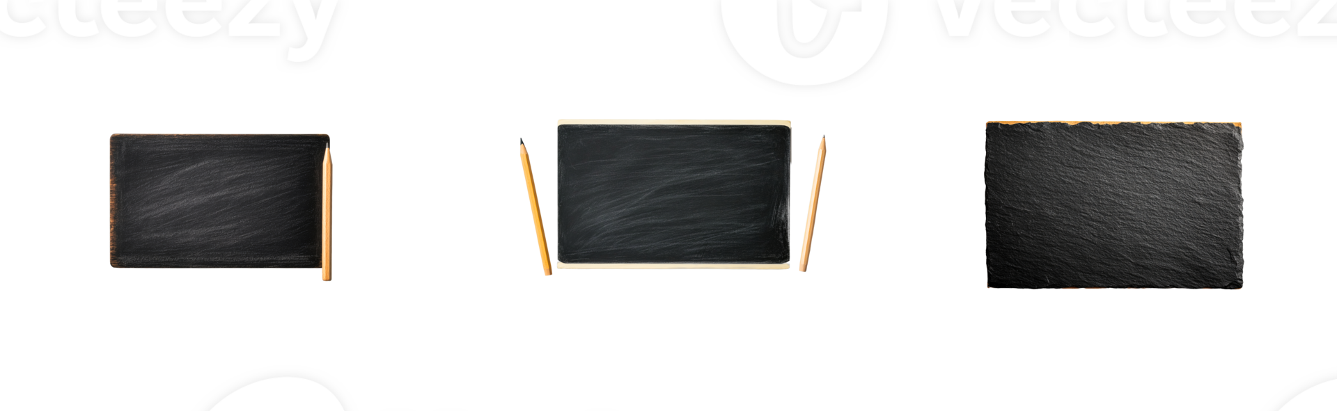 Chalkboards with Pencils Isolated on Transparent Background, cut out transparent png