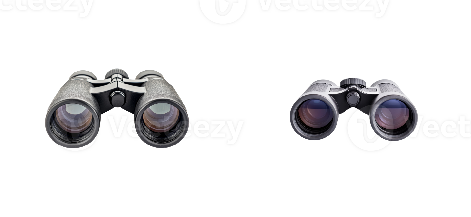 Binoculars optical instrument on black, vision equipment, observing, cut out transparent png