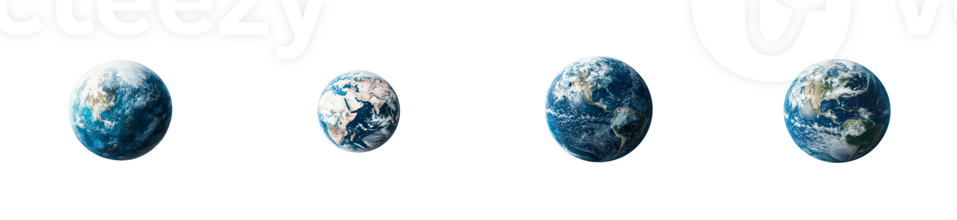 Globe planet Earth view, rotating evolution perspective, cut out transparent png