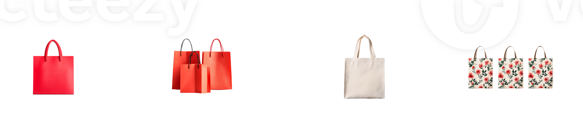 Diverse shopping bags, elegant, blank canvases, vibrant , cut out transparent png