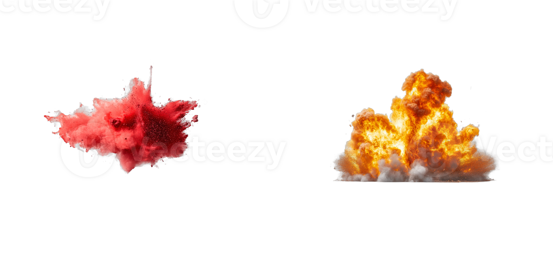 Colorful explosion effects on transparent background for design use png