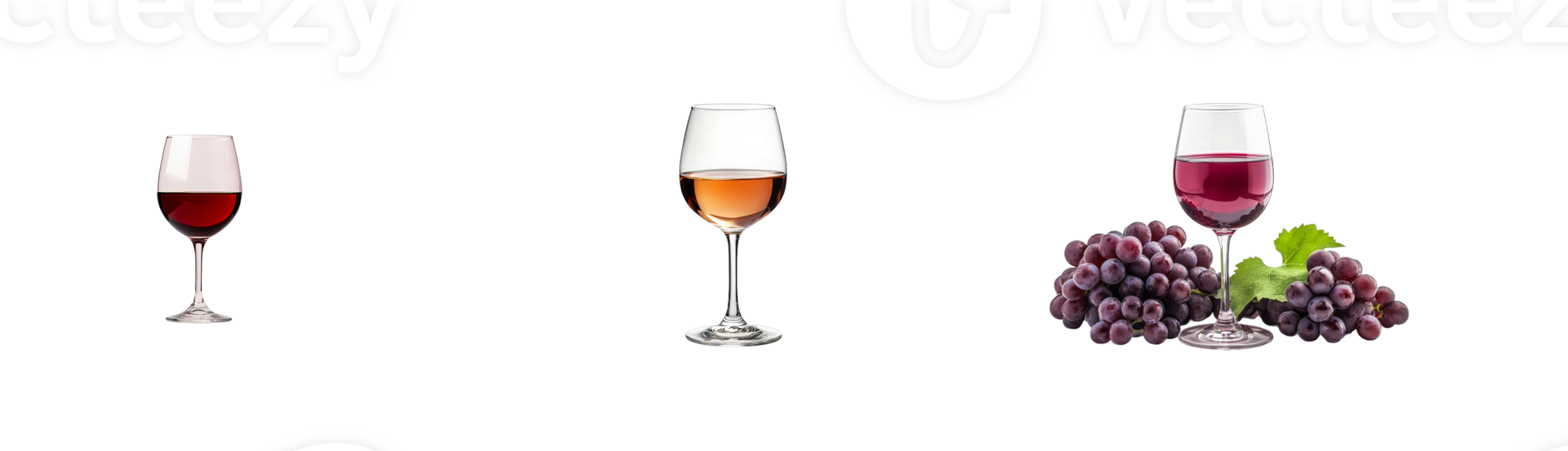 Wine glasses and fresh grapes on a clear background png