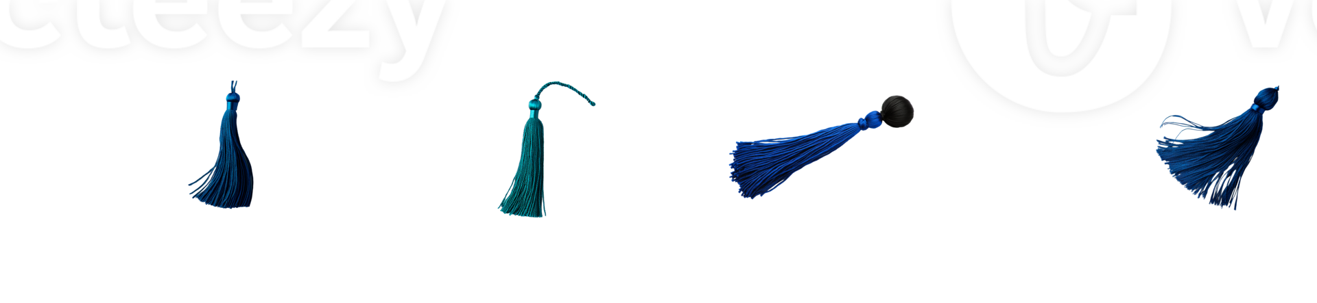 Colorful tassels showcasing various designs and textures png