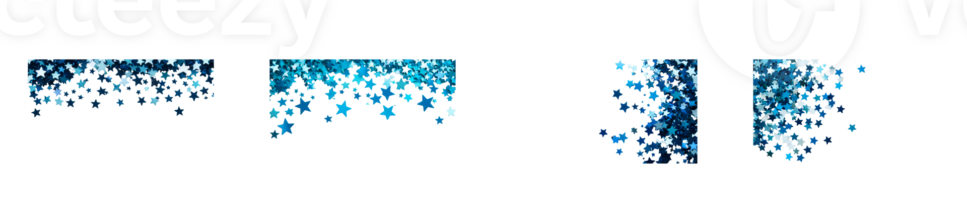 Sparkling blue star glitter with transparent background for crafts png