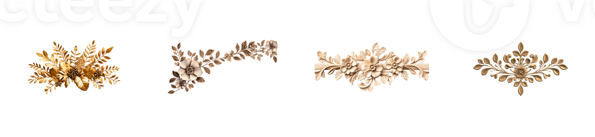 Elegant leaf designs on a clear background png