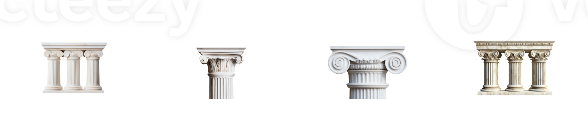 Classic architectural columns with a transparent background png