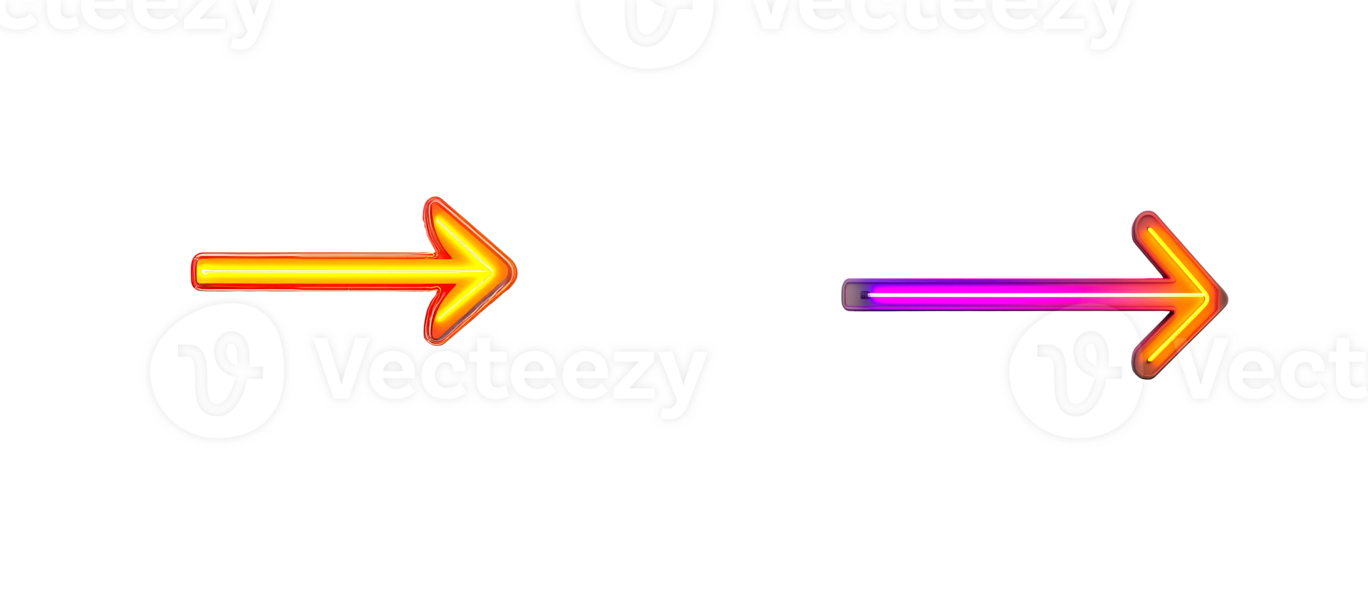 Colorful arrows pointing left and right on a transparent background png