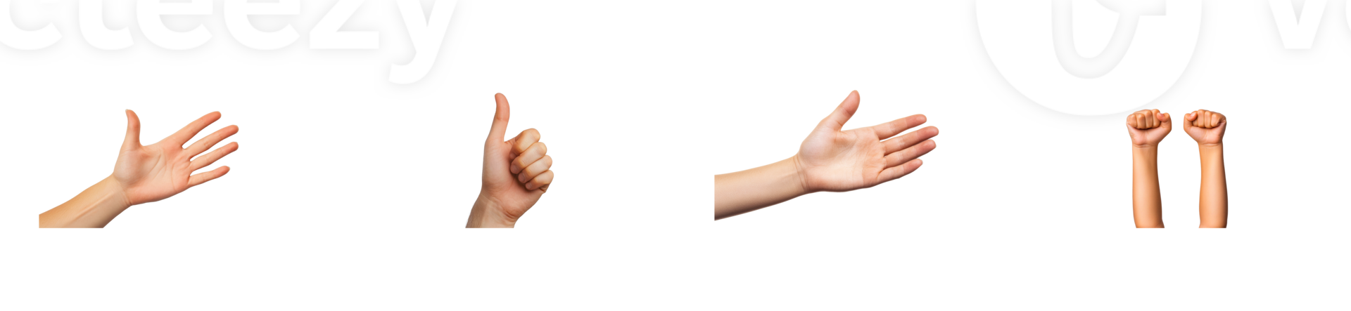Various hand gestures expressing communication and emotions png