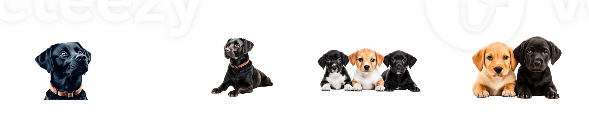 Joyful Labradors and playful puppies on clear background png