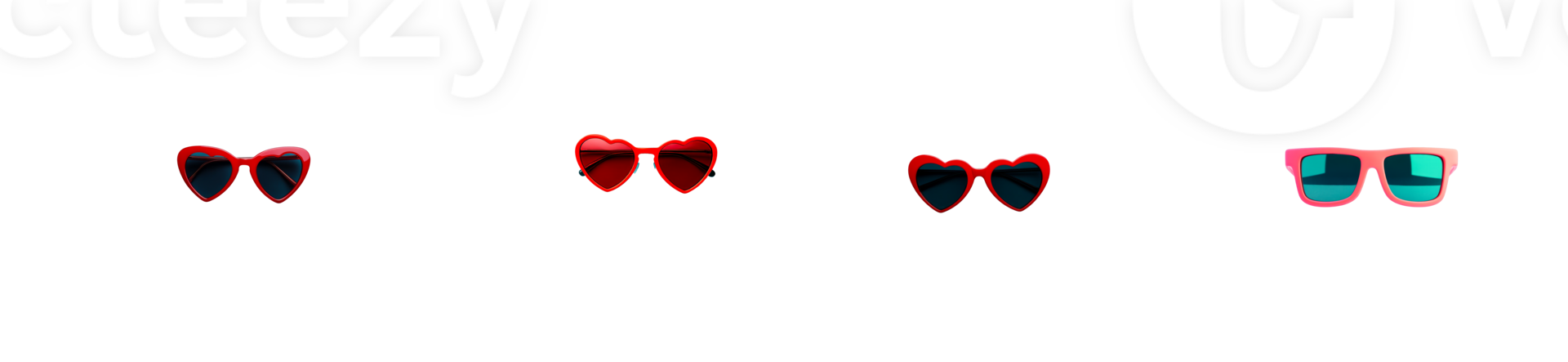 Stylish heart shaped sunglasses displayed on a transparent background png