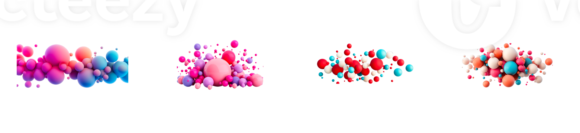 Colorful abstract shapes floating over a transparent background png