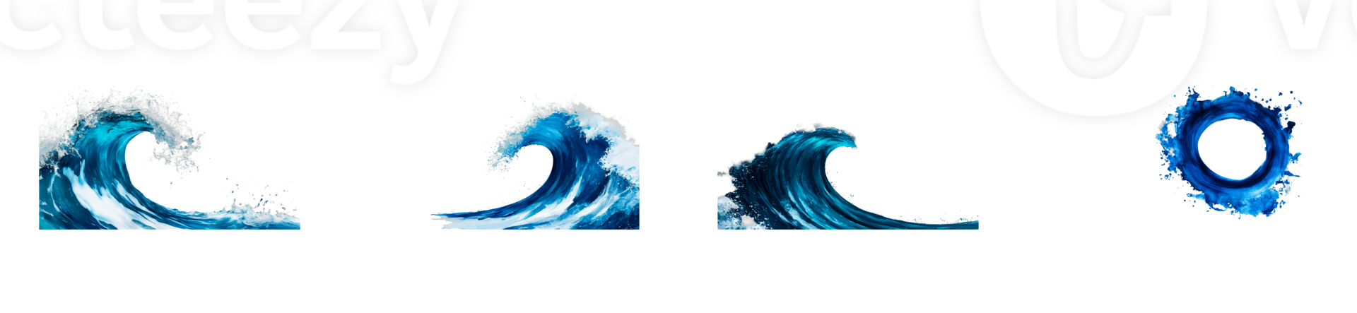 Dynamic ocean waves with splash effects on a transparent background png