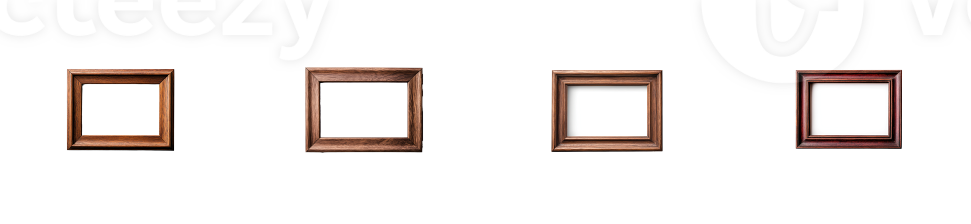 Different wooden frames with a transparent background for design use png