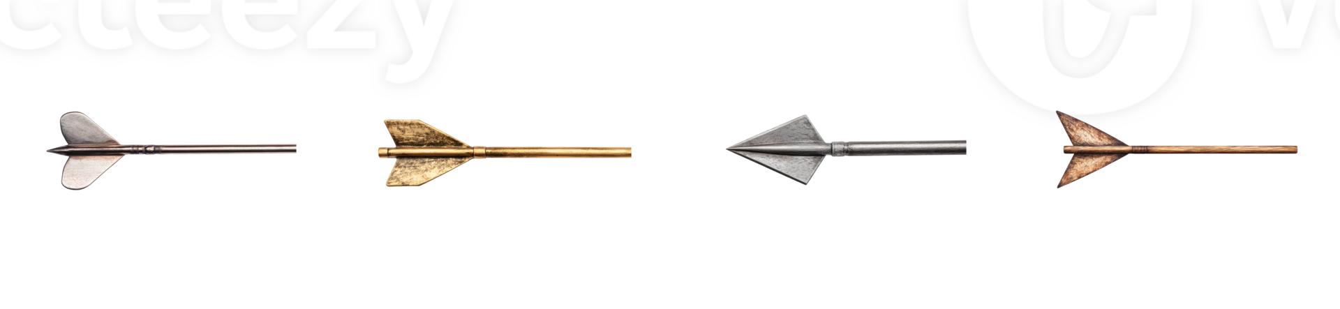 Different types of arrows displayed on a transparent background png