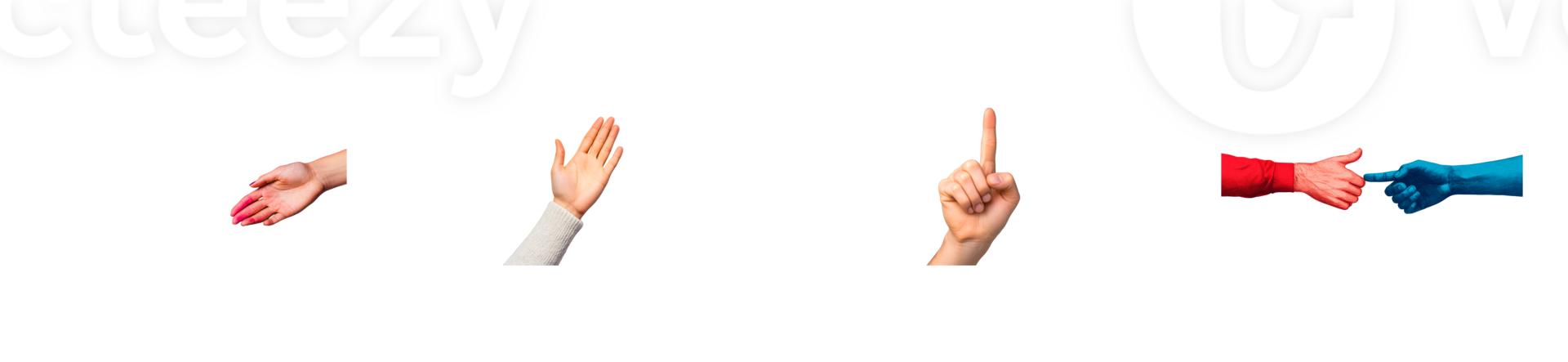 Hands gesturing signals with a transparent background for various uses png