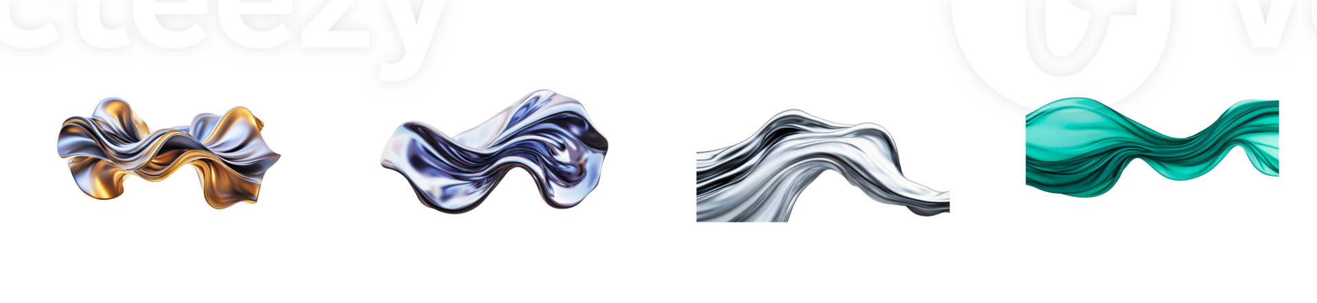 Colorful abstract wave designs with smooth textures and shapes png
