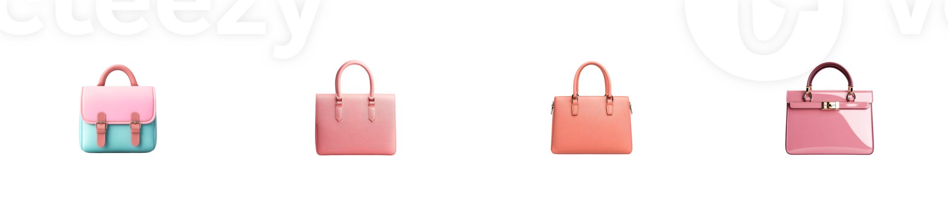 Stylish pink handbags with transparent background for fashion lovers png