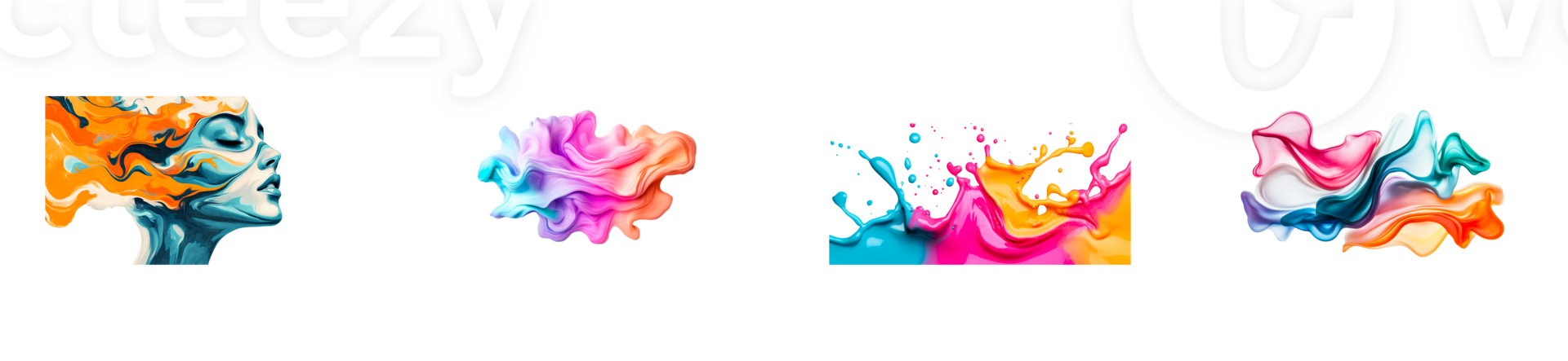 Colorful abstract shapes representing creativity and expression png