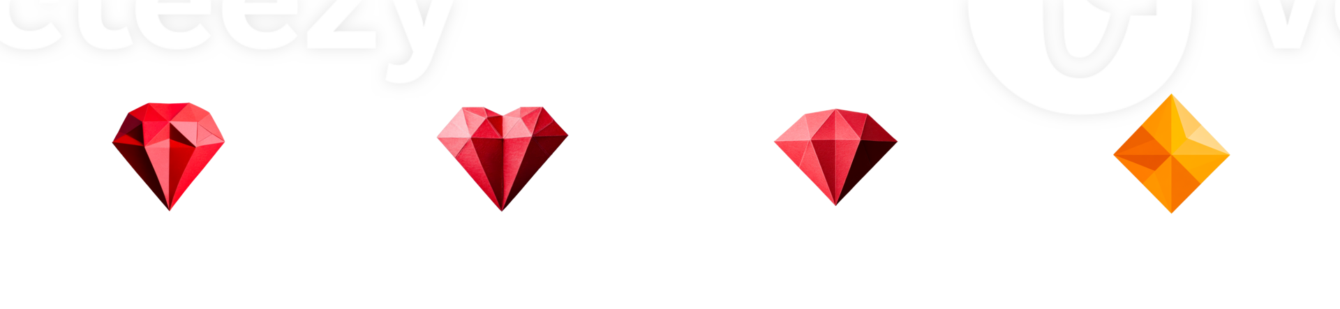 Colorful geometric shapes representing jewels and gemstones png