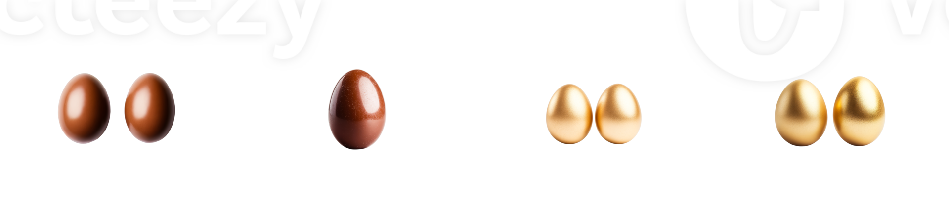 Different colored eggs in pairs on transparent background png