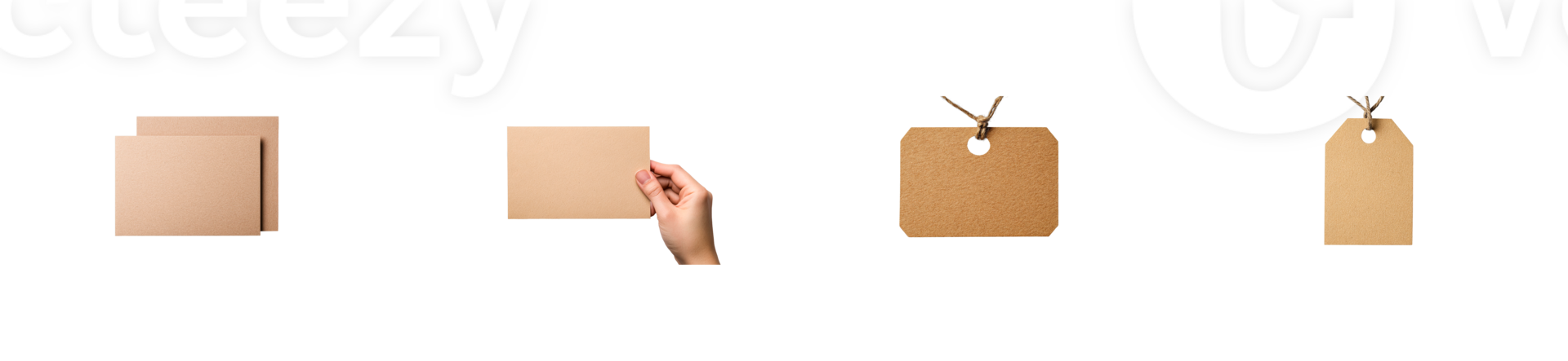 Blank papers and tags on a transparent background for crafting needs png