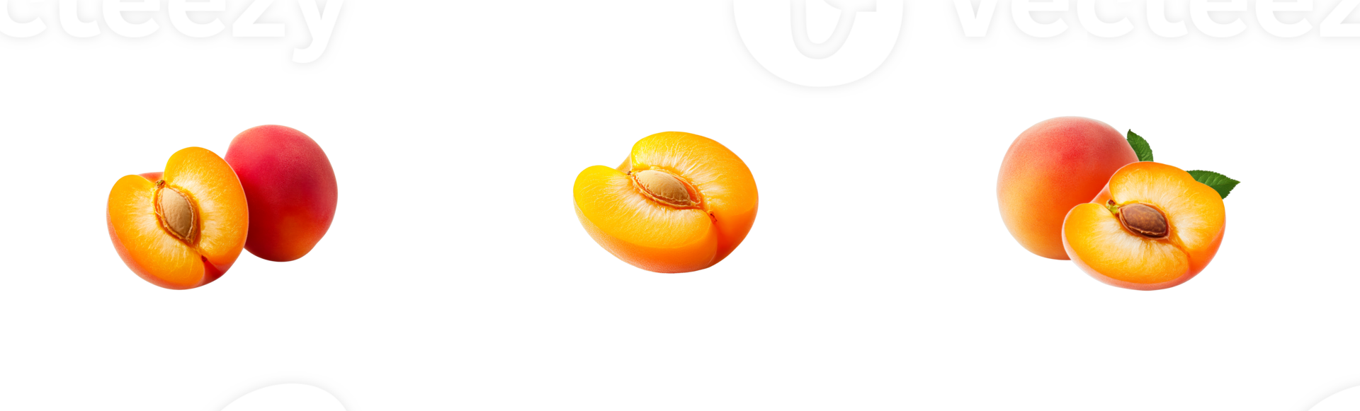 Fresh apricots displayed on a transparent background for culinary use png