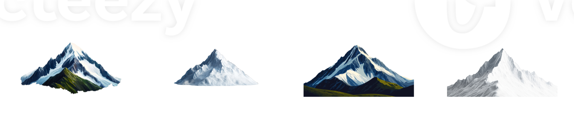 Artistic mountain peaks on a transparent background png