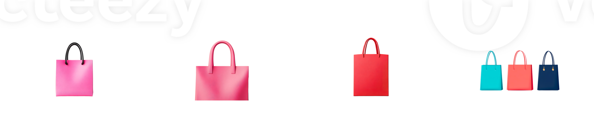 Colorful collection of bags on a transparent background png