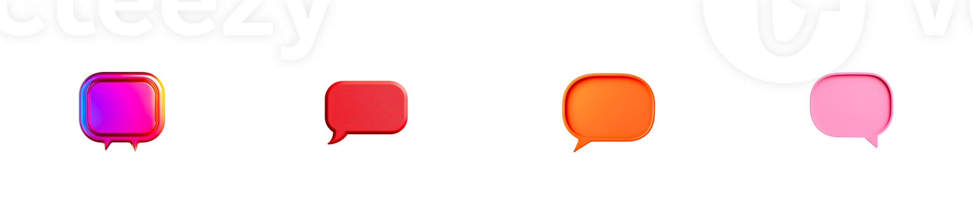 Colorful speech bubbles ready for communication and expression png