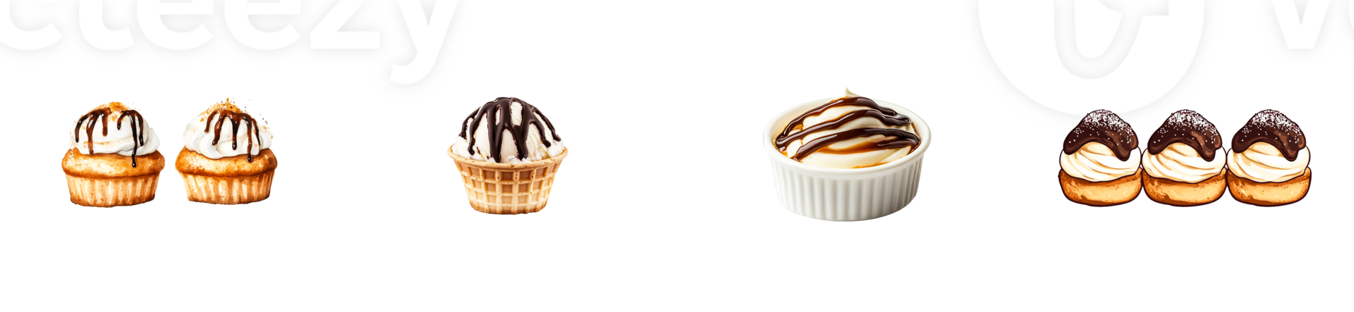 Delicious desserts displayed with an appealing arrangement for events png