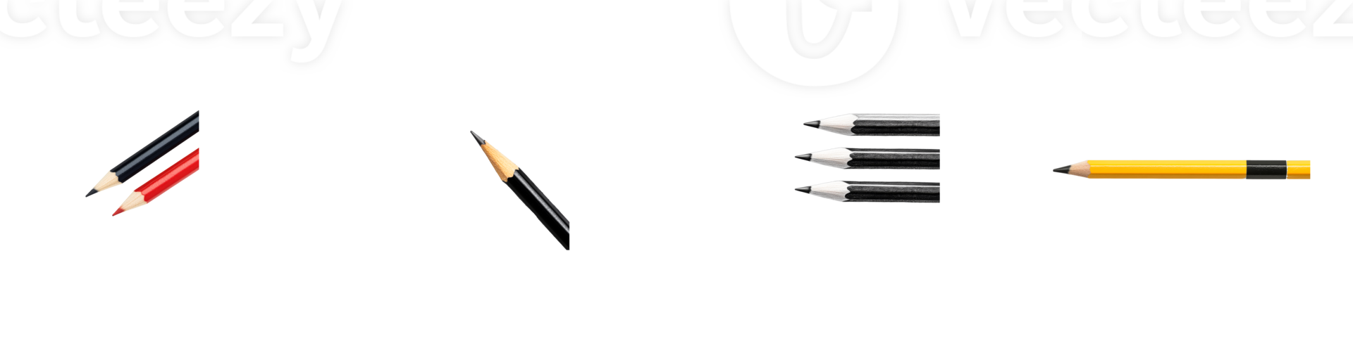 Collection of colored pencils on a transparent background png