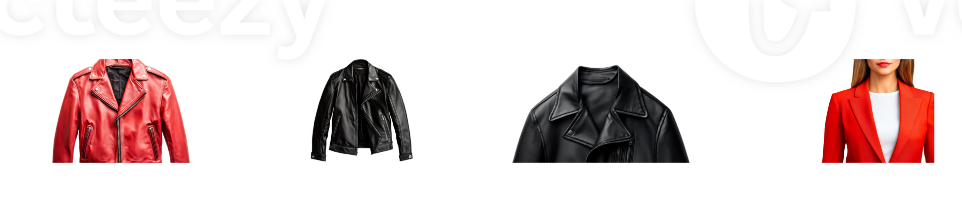 Collection of fashionable jackets with a transparent background png