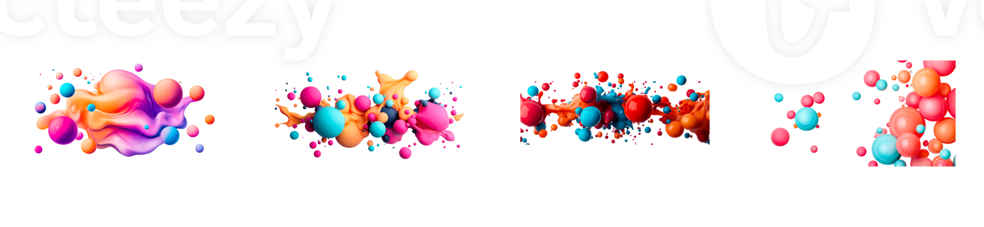 colorato astratto blob e spruzzi su un' trasparente sfondo png