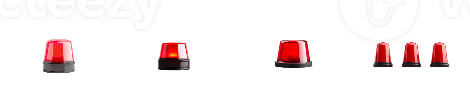 Red emergency lights for alert signals in various styles png