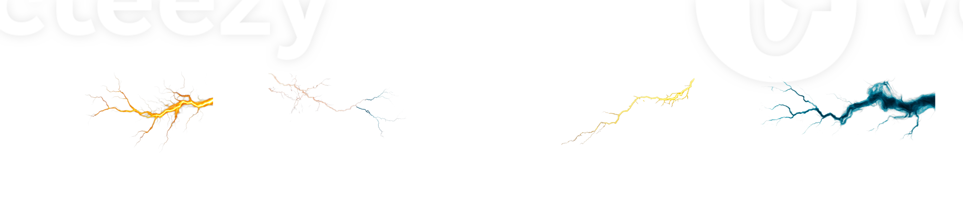 Dynamic electric arcs with transparent background for creative designs png