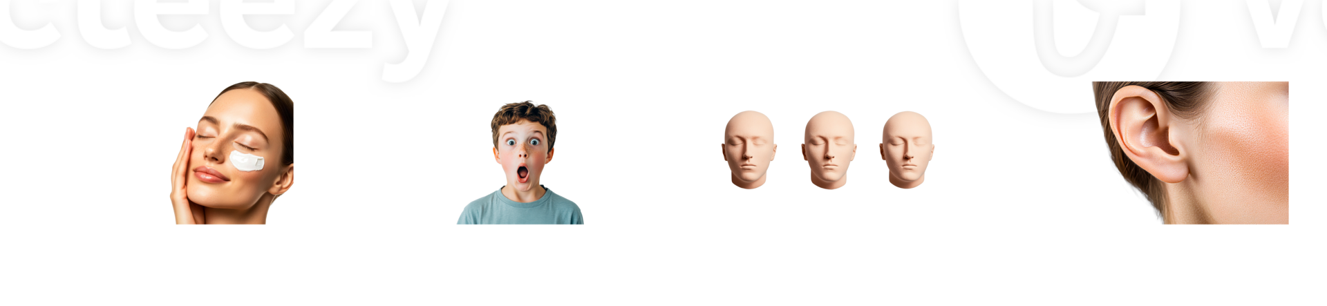Boy expresses surprise while woman enjoys skincare routine png