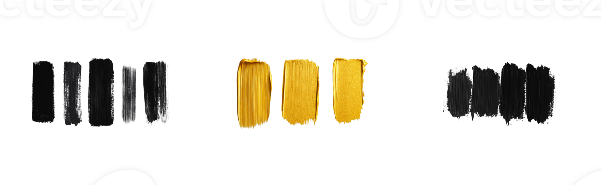 Black and gold paint strokes on a clean background for artistic design png