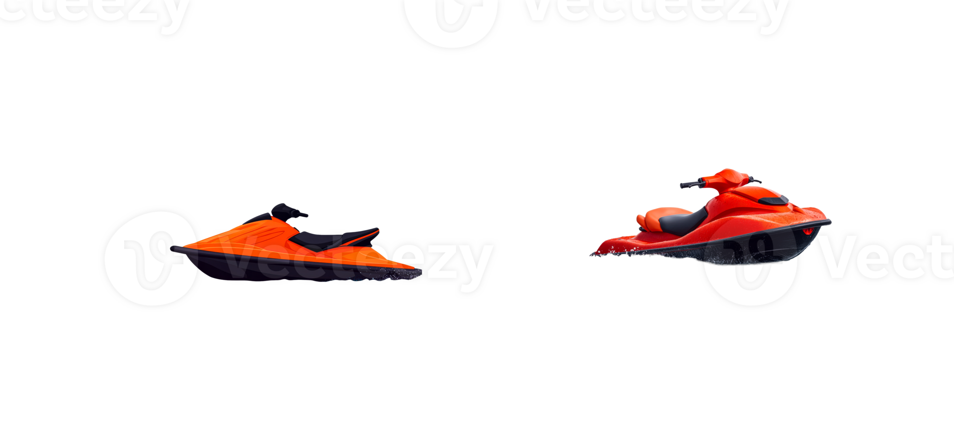 Bright orange jet skis on a transparent background for design use png