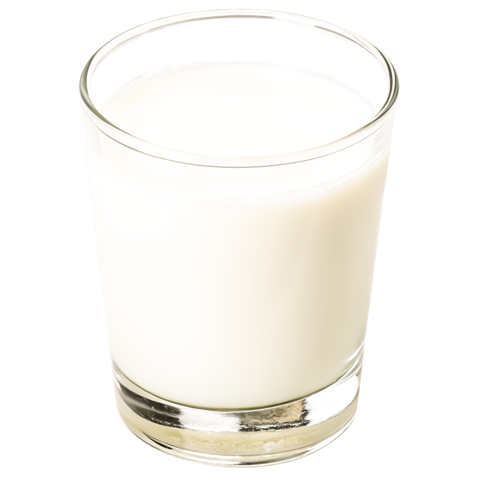 Fresh Milk in Glass, Healthy Dairy Drink, Top View, png