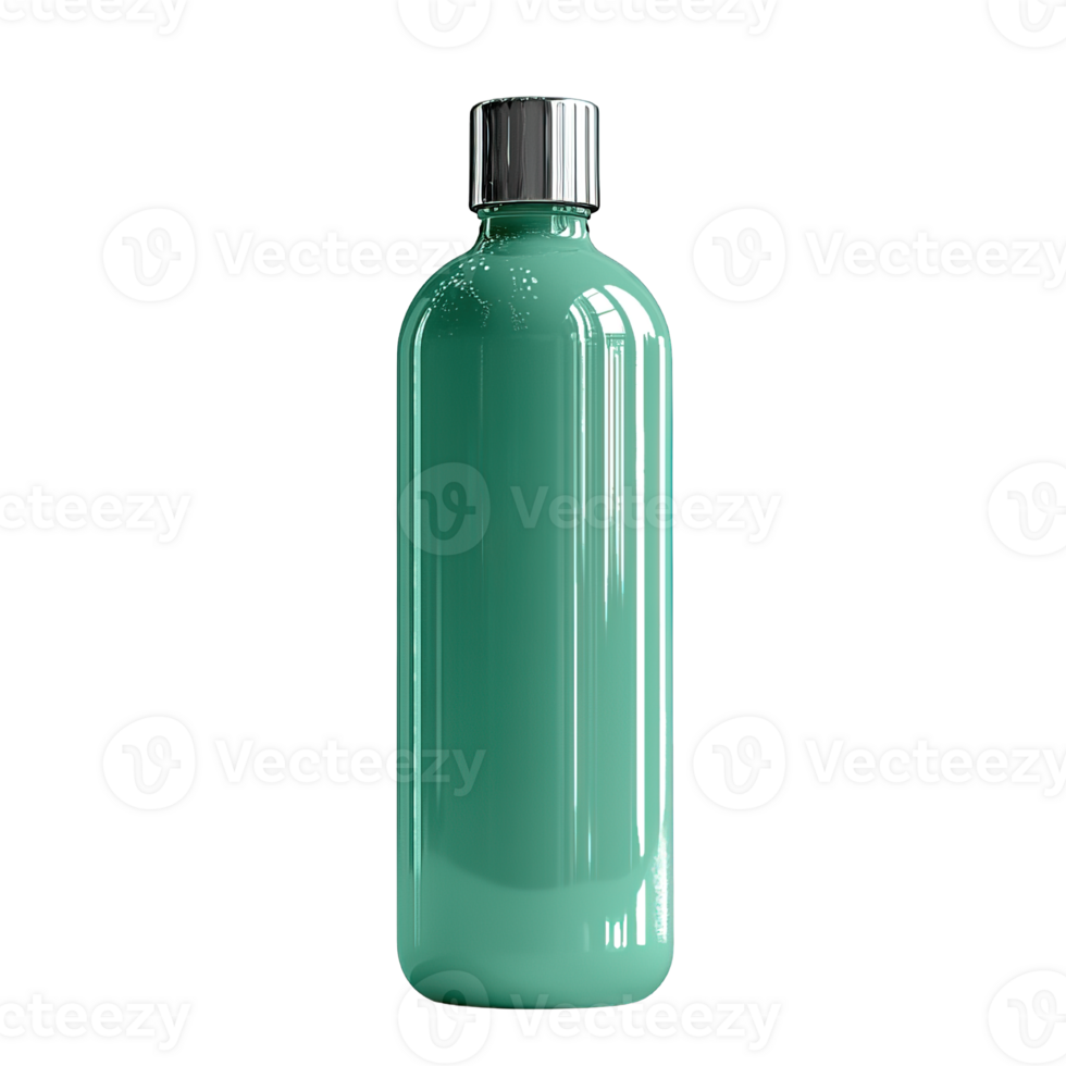 green glossy drink bottle isolated on transparent background png