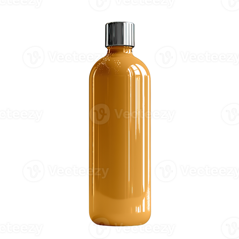 orange glossy drink bottle isolated on transparent background png