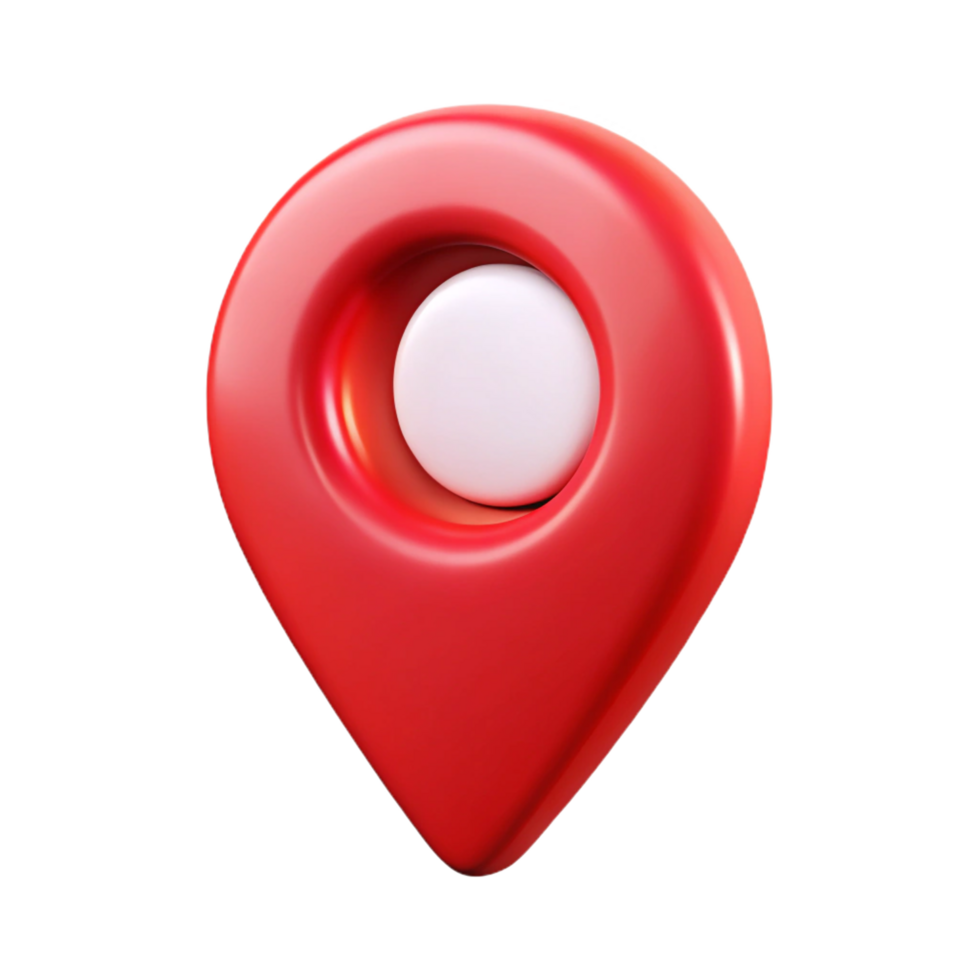 Glossy Location Pin with Circle, Navigation Icon png