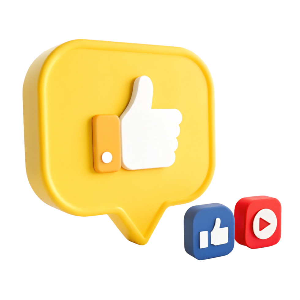 Like Icon Set with Speech Bubble, Thumbs Up Symbol, Social Media Icons png