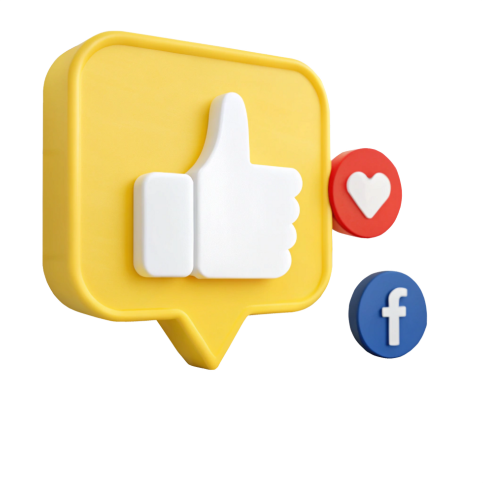 Thumbs Up, Heart, Facebook Icons Yellow Speech Bubble, Like, Round Shapes png