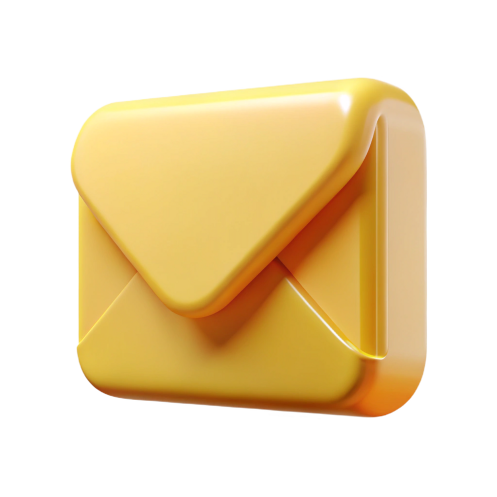 3D Render of Envelope Against Backdrop. Shiny Smooth Surface png