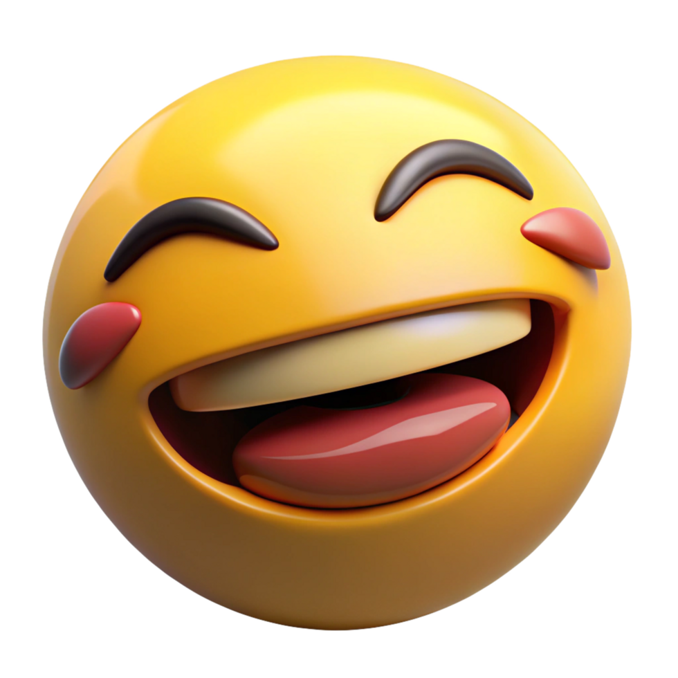 3D Render of Emoji with Wide Open Mouth and Tongue Sticking Out on png